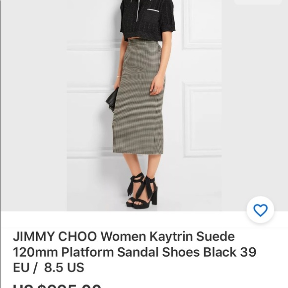 JIMMY CHOO Kaytrin Suede 120 Platform Sandal shoes - Picture 8 of 8